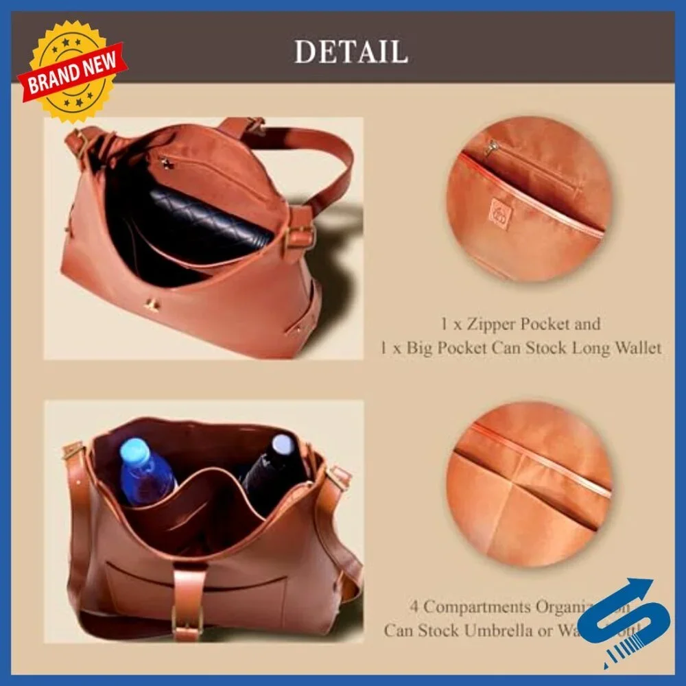 Vegan Leather Hobo Bag Crossbody Satchel Vintage Chic Adjustable Strap